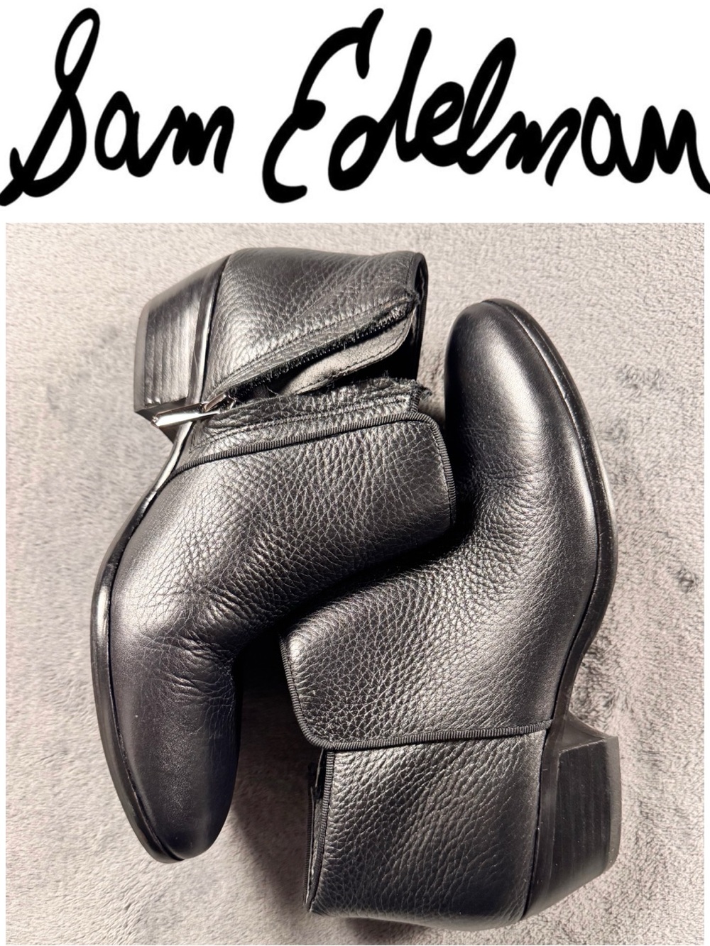 Sam Edelman Women’s Black Leather Petty Ankle Booties